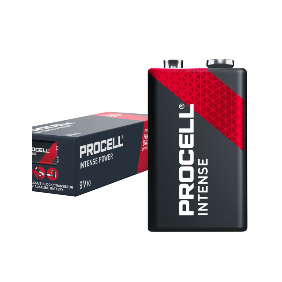 Duracell Procell Intense Power 9V 6LR61 Batteries - Pack of 10