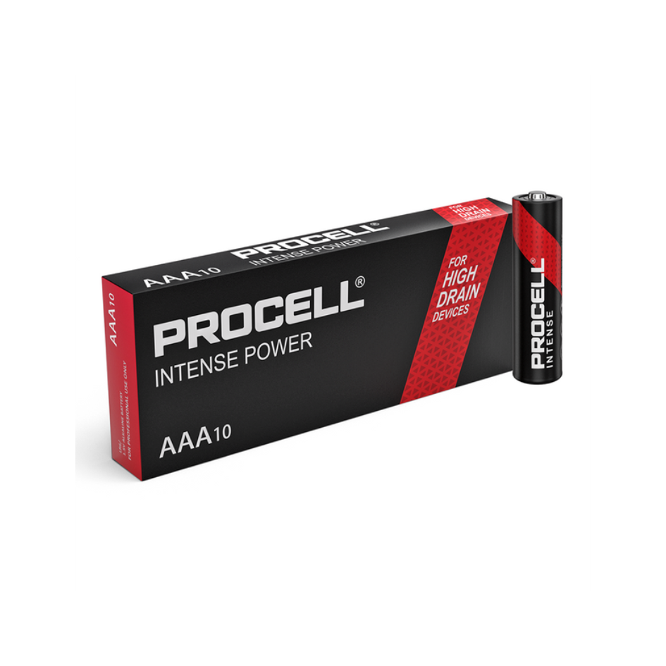 Procell AAA battery packaging on a white background